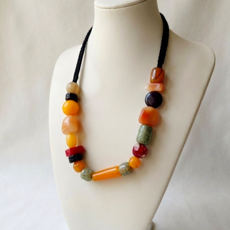 Handcrafted Jewelry Multicolored Beaded Necklace